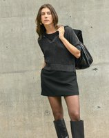 Saia Curta de Alfaiataria - Preto