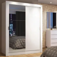 Guarda-Roupa Solteiro 2 Portas com Espelho